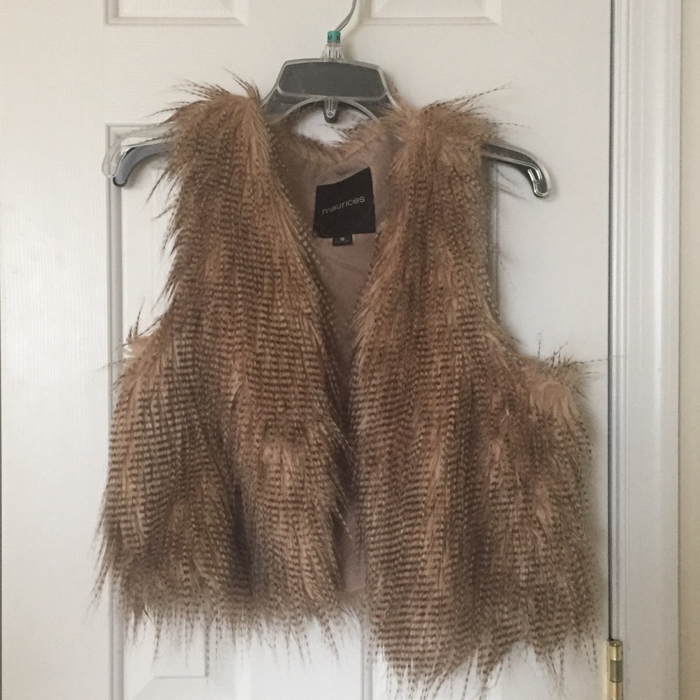 Brown Raccoon Faux Fur Vest